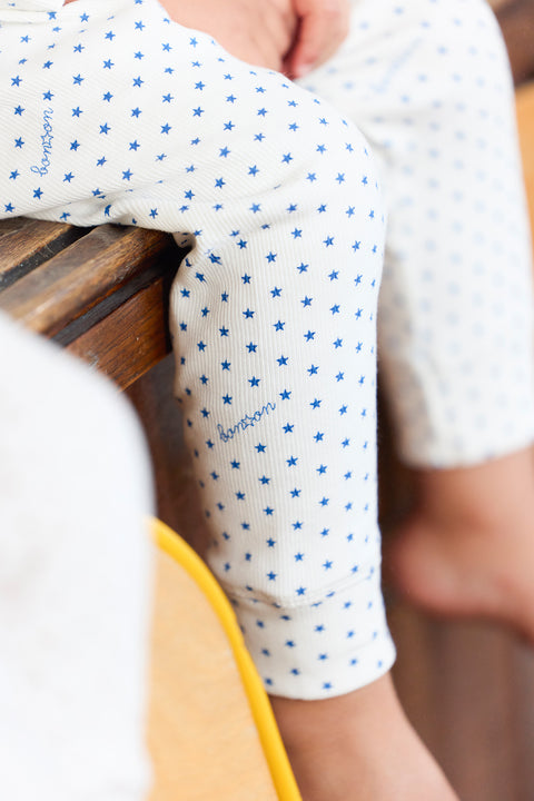 Ensemble - pyjama 2 pièces bleu Bébé en coton imprimé étoiles - Image principale