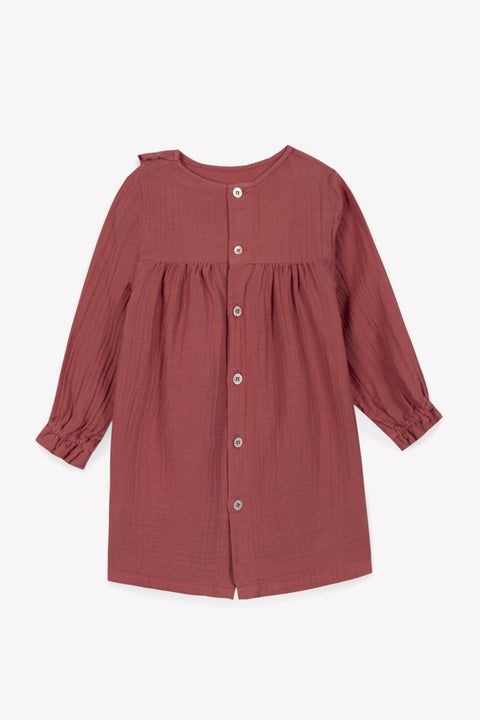 Robe - manches longues gaze de coton - Image principale