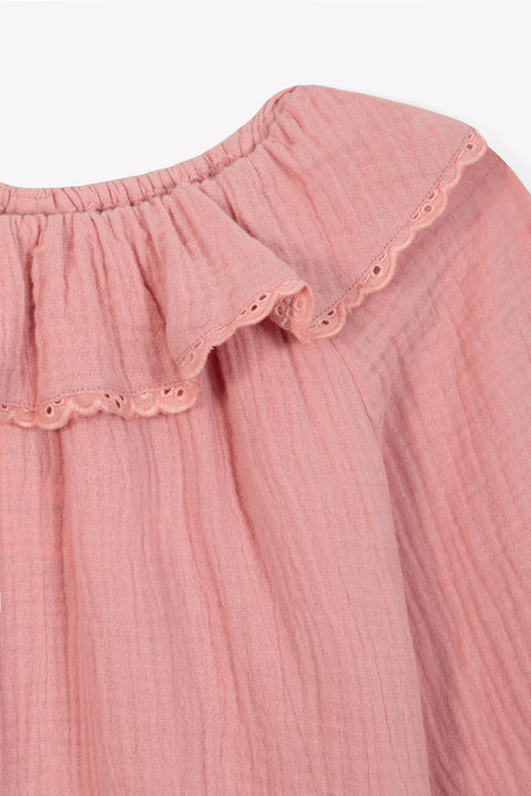 Blouse - Fille en gaze de coton à volants - Image principale