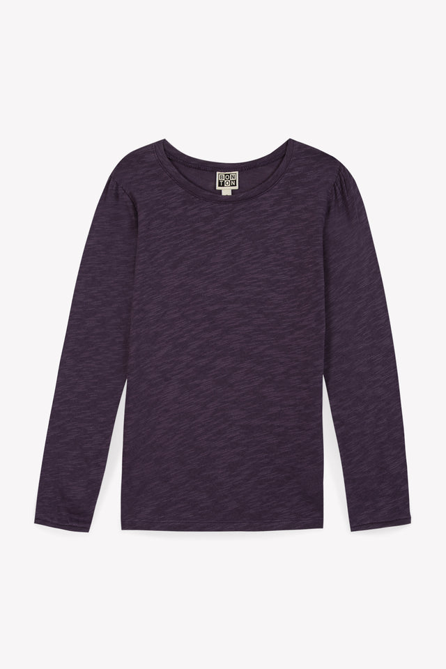 T-shirt - uni manche longues fille purple rain - Image principale