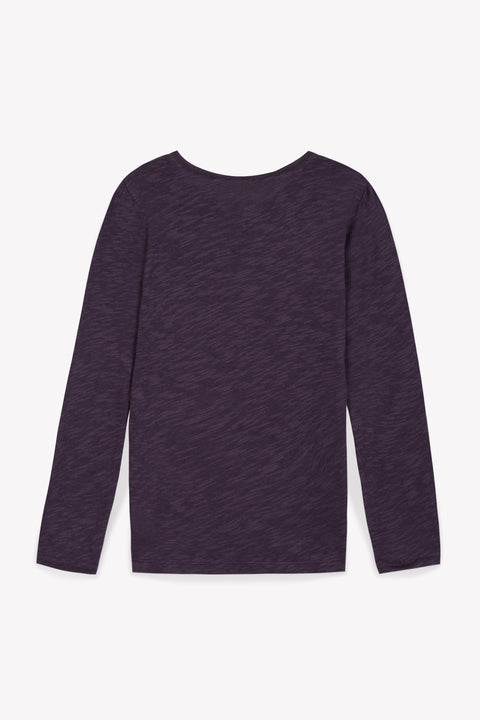 T-shirt - uni manche longues fille purple rain - Image principale