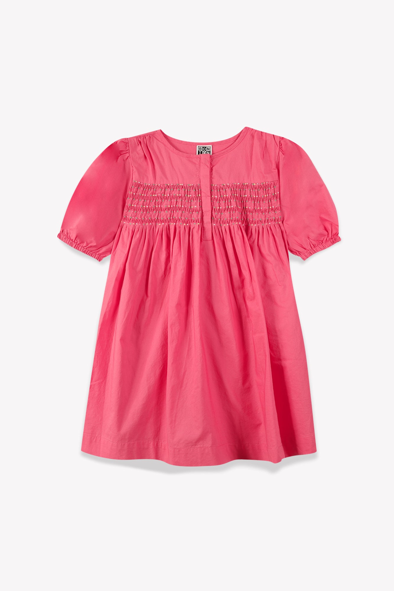 Robe - en popeline douce rose fille