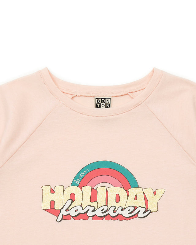 T-shirt - imprimé Holiday fille 100% coton biologique - Image alternative