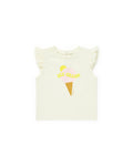 T-shirt - bébé fille en coton biologique imprimé Ice cream manches volantées
