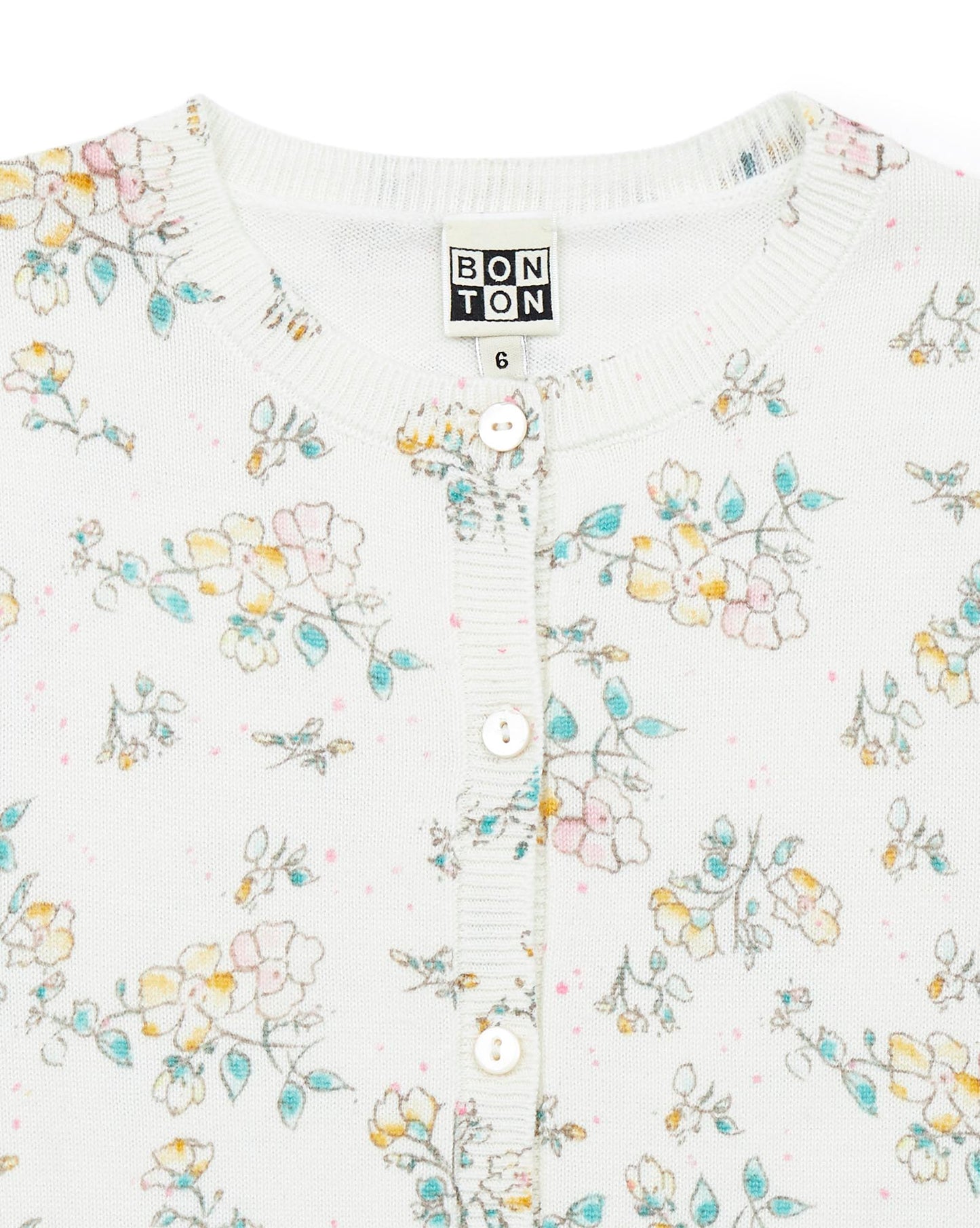 Cardigan - Fille coton imprimé fleurs