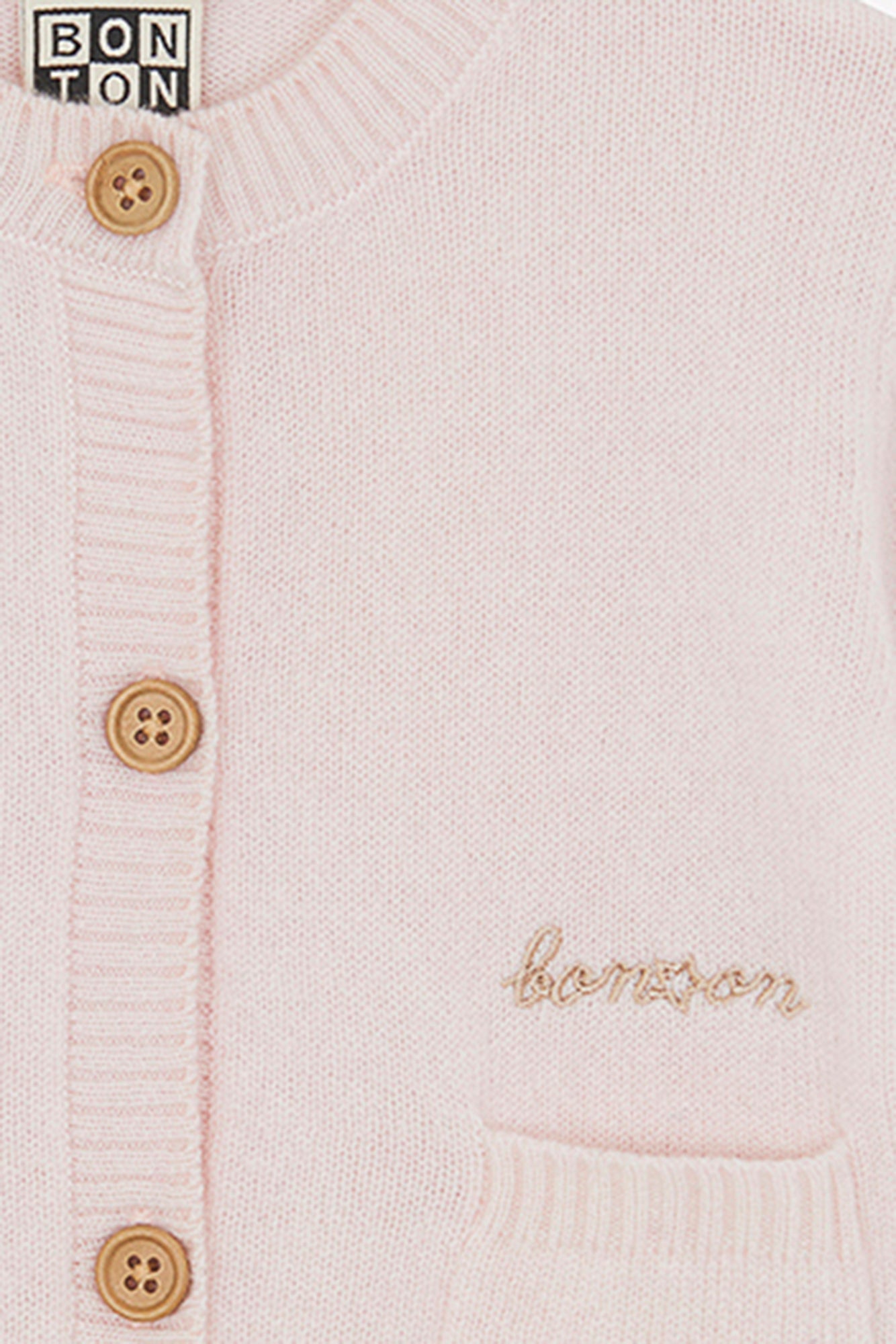 Cardigan - Rose Bébé 100% cachemire