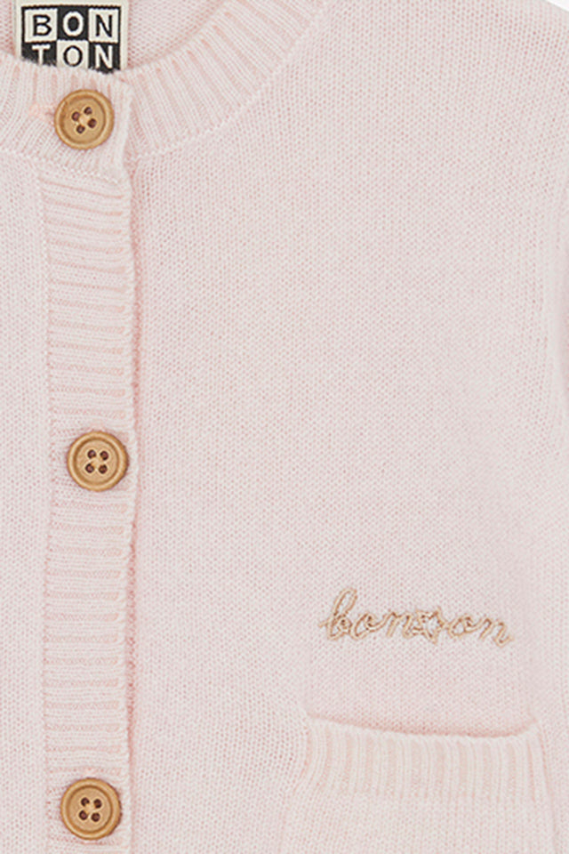 Cardigan - Pink Baby 100% Cashmere - Image alternative