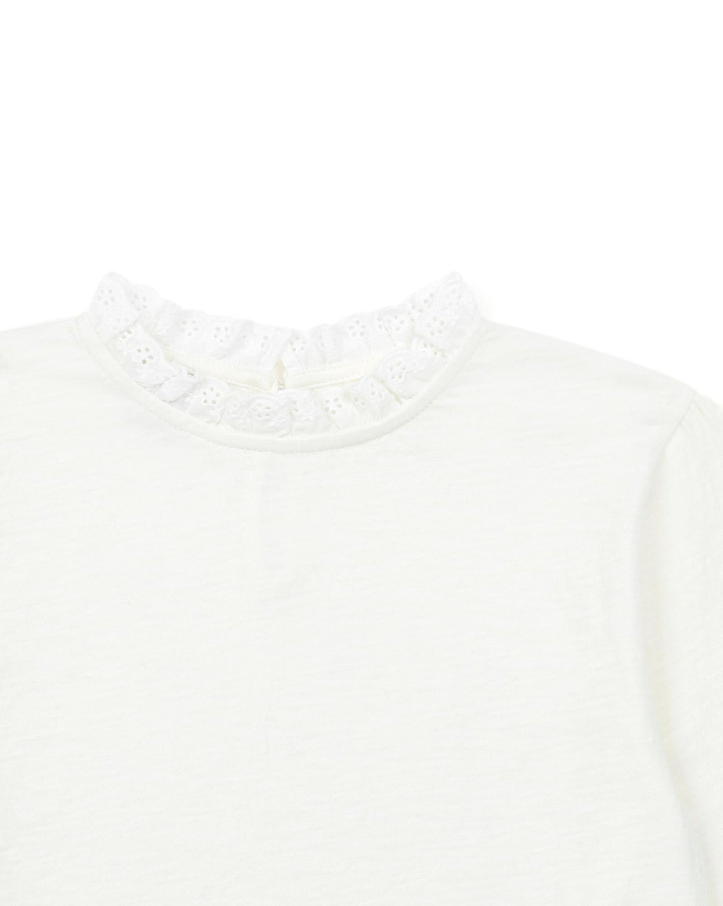 T -shirt - Collar has Lace long sleeves Girl 100% Organic cotton