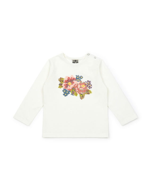 T -shirt - with flowers Baby 100% Organic cotton - Image principale