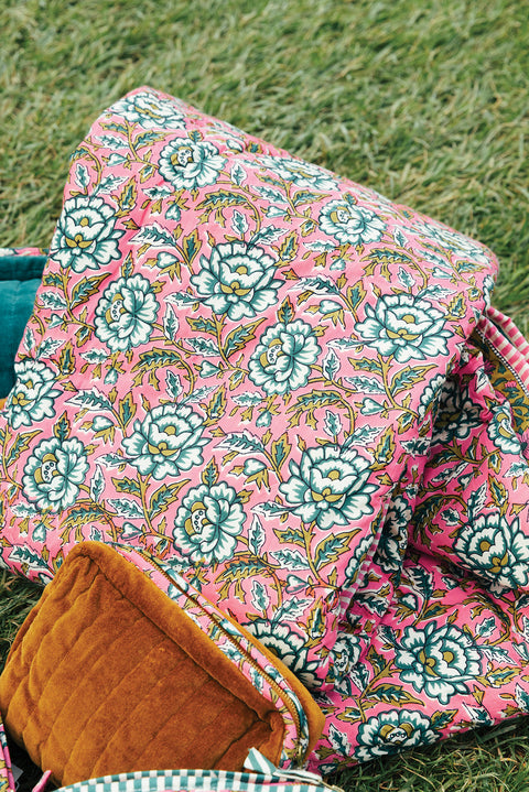 Plaid - Imprimé rose - Image principale