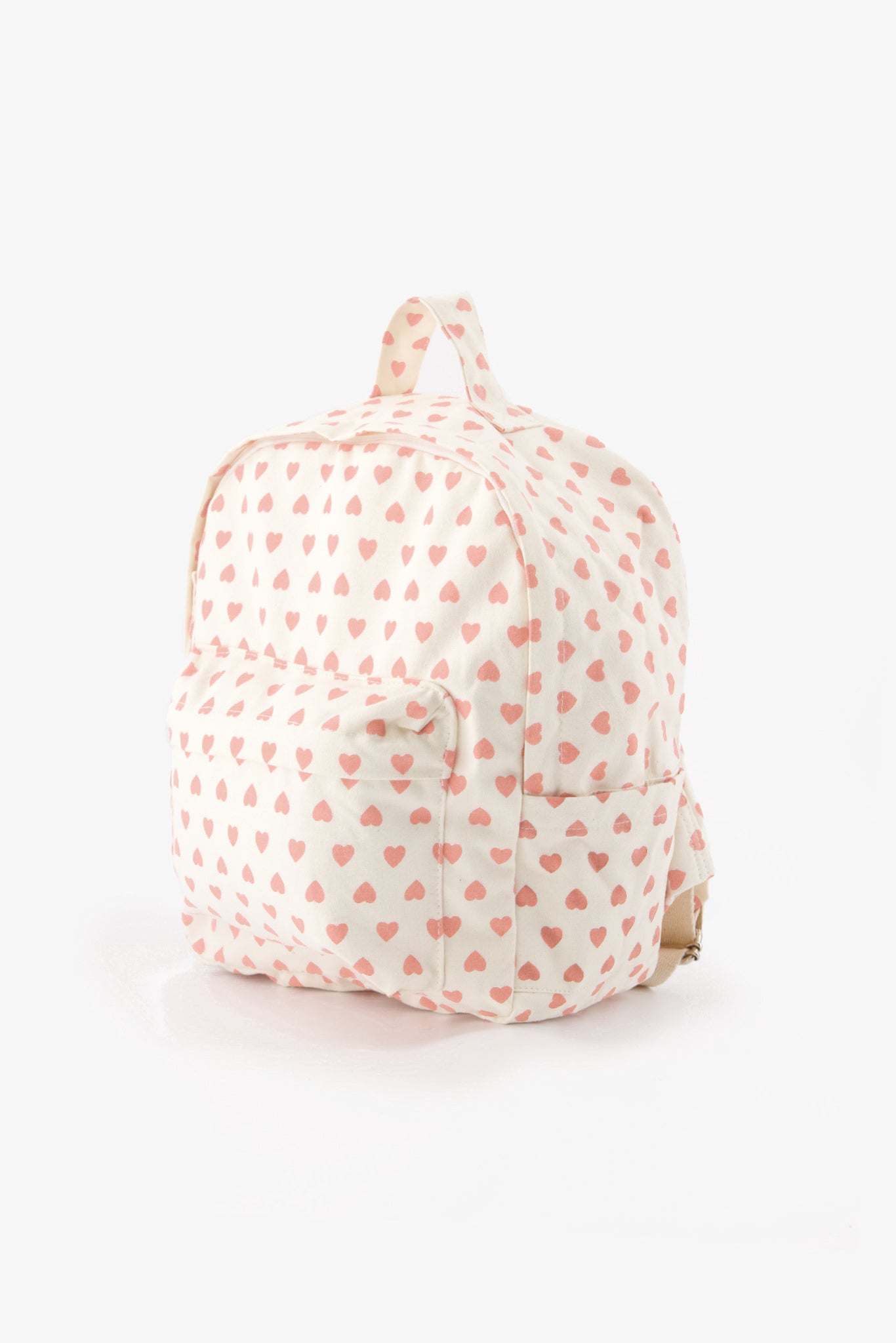Sac à dos - cœur rose en toile 100% coton