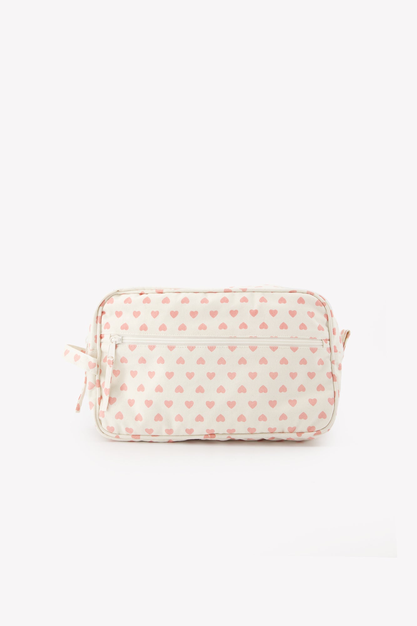 Pochette - grand modèle cœur rose en toile 100% coton