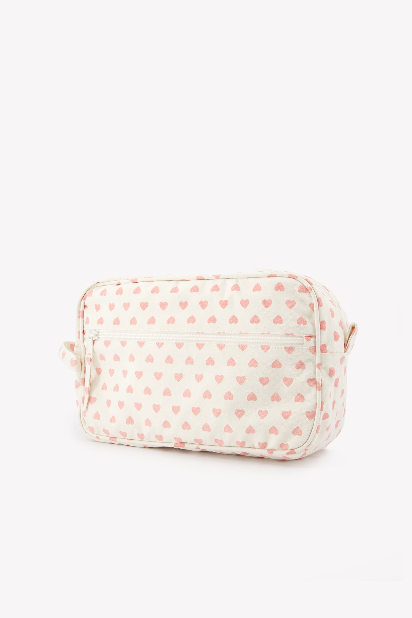 Pochette - grand modèle cœur rose en toile 100% coton