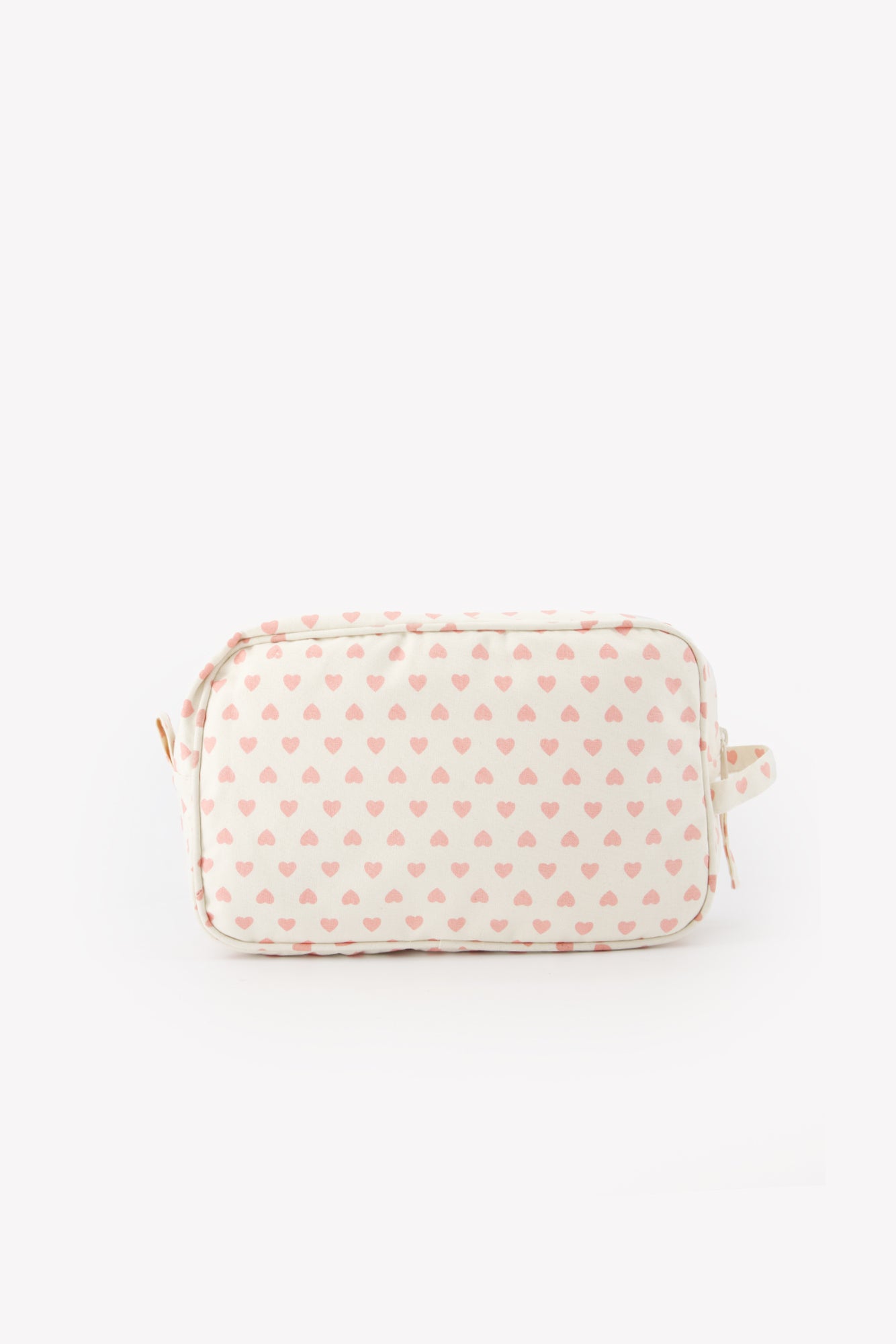 Pochette - grand modèle cœur rose en toile 100% coton