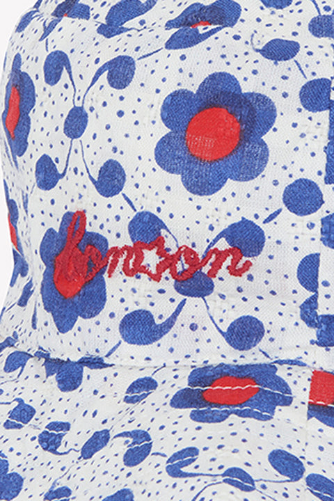 Chapeau - Etretat bleu voile de coton imprimé - Image principale