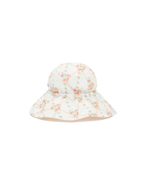 Chapeau - Tsar rose coton façonné imprimé - Image principale