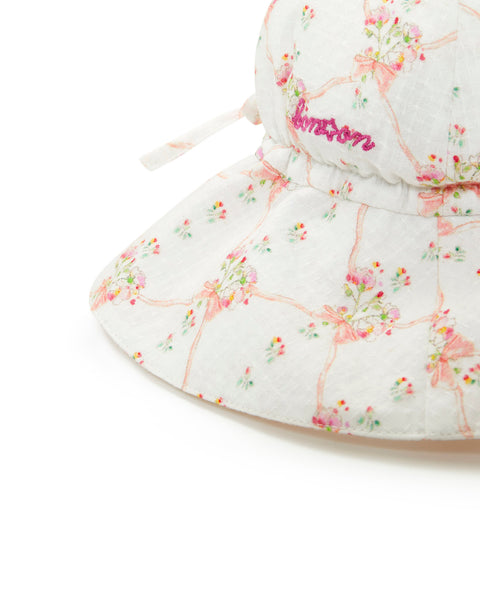 Chapeau - Tsar rose coton façonné imprimé - Image principale