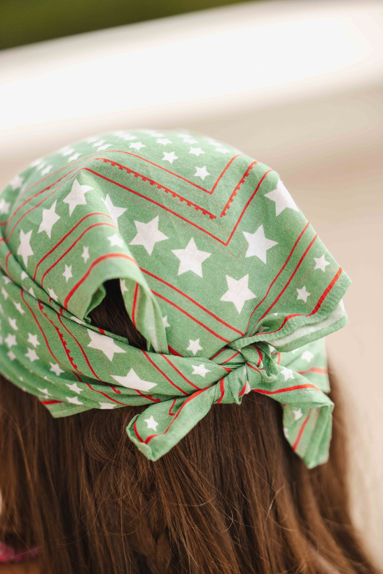 Foulard - Fouletoiles vert voile de coton