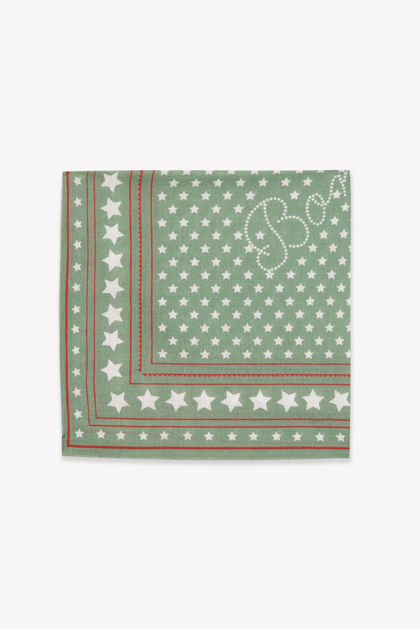 Foulard - Fouletoiles vert voile de coton