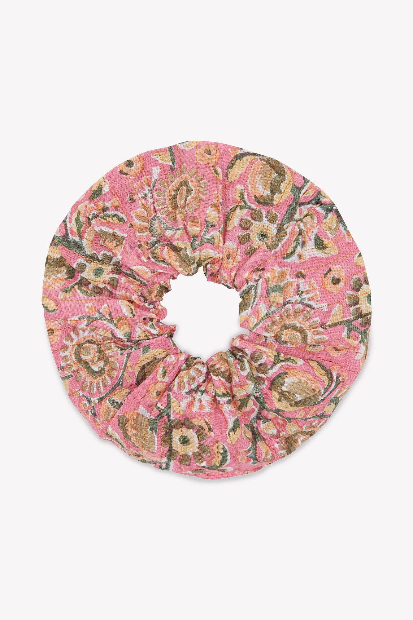 Scrunchie - Pink Lurex cotton sail