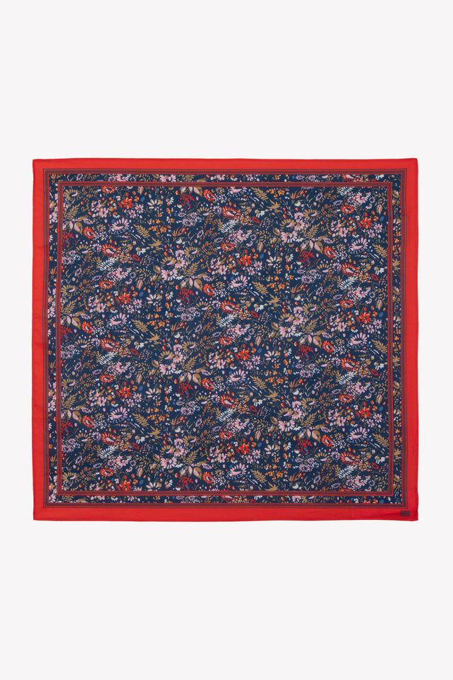 Foulard - Fleuri bleu 50cm - Image principale