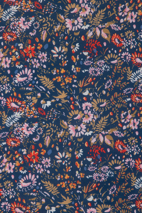 Foulard - Fleuri bleu 50cm - Image principale