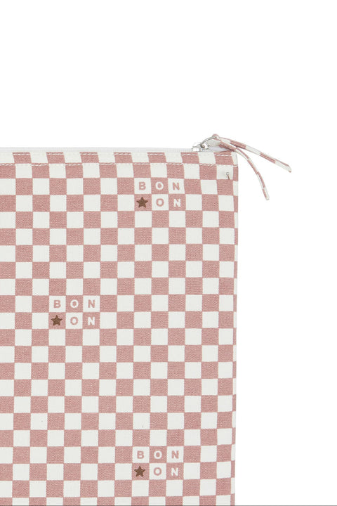 Pochette ordinateur - Sacha damier rose - Image principale