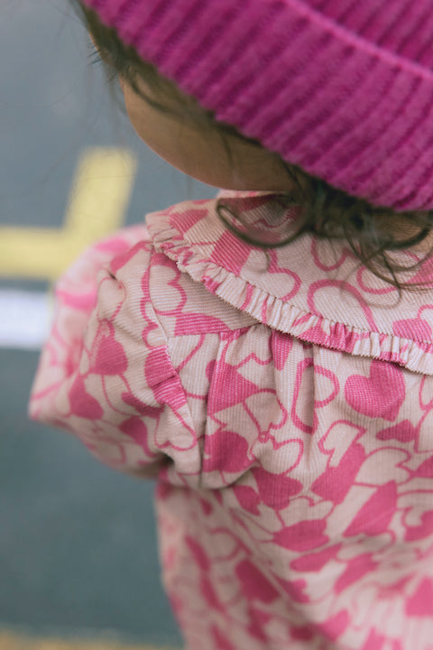 Robe - Joset rose imprimé cœur - Image principale