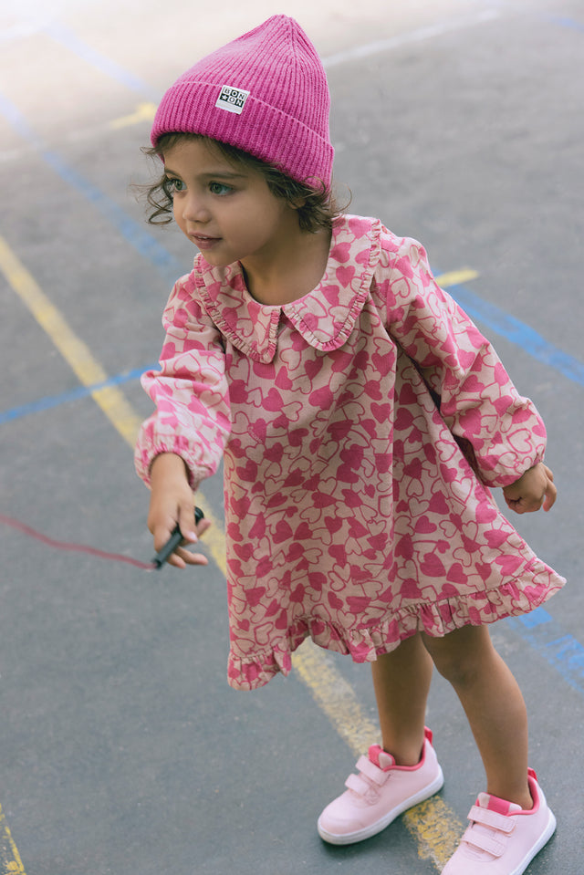 Robe - Joset rose imprimé cœur - Image principale