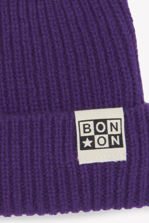 Bonnet - Violet en tricot - Image principale