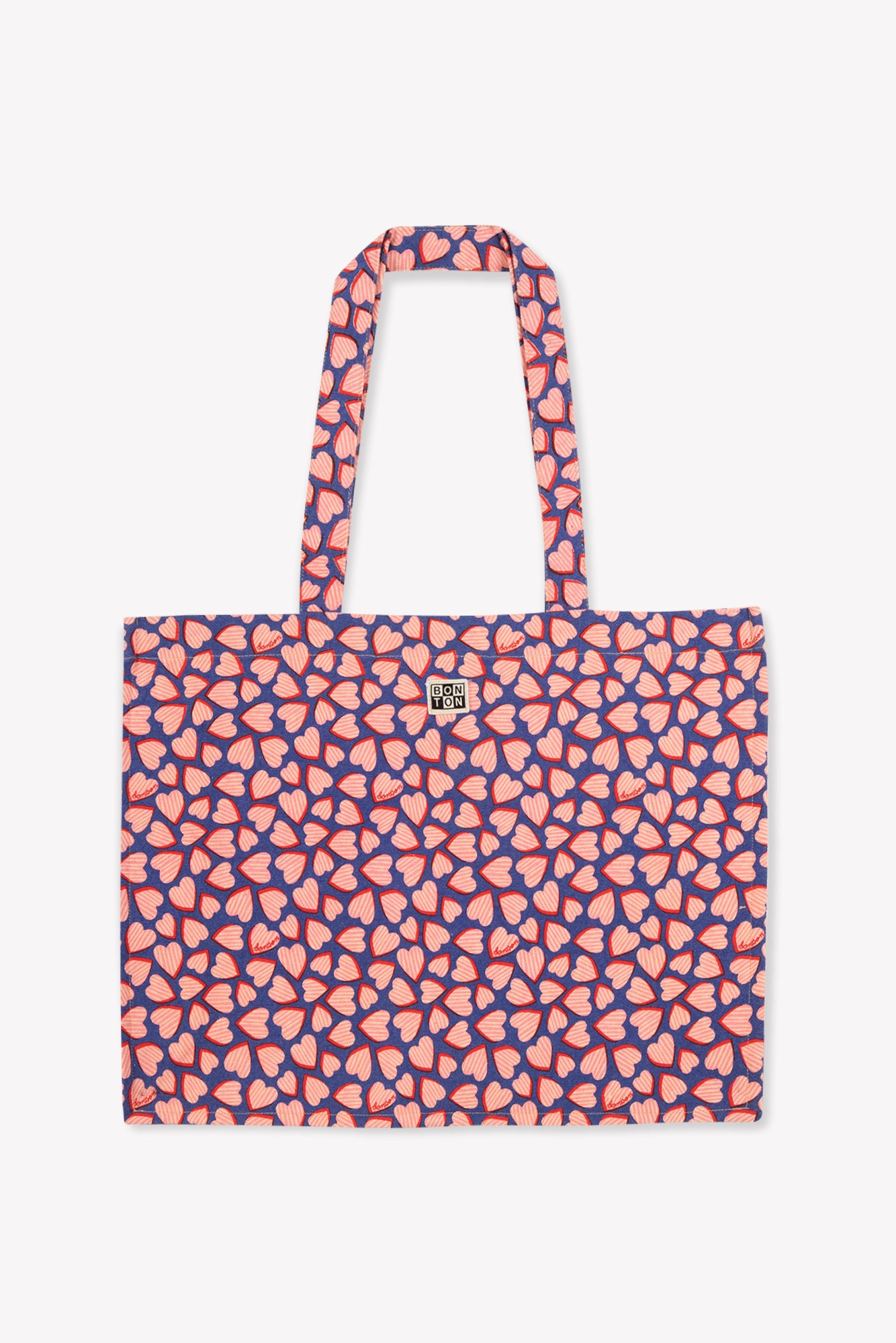 Mini shopping bags - Beth Blue cotton canvas Printe