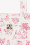 BOOK BAG - AMY Pink cotton canvas Printe Jouy