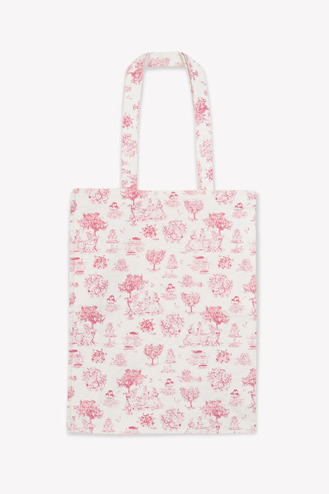 BOOK BAG - AMY Pink cotton canvas Printe Jouy - Image principale