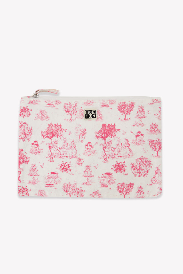 Trousse - Thaïs rose toile de coton imprimée - Image principale
