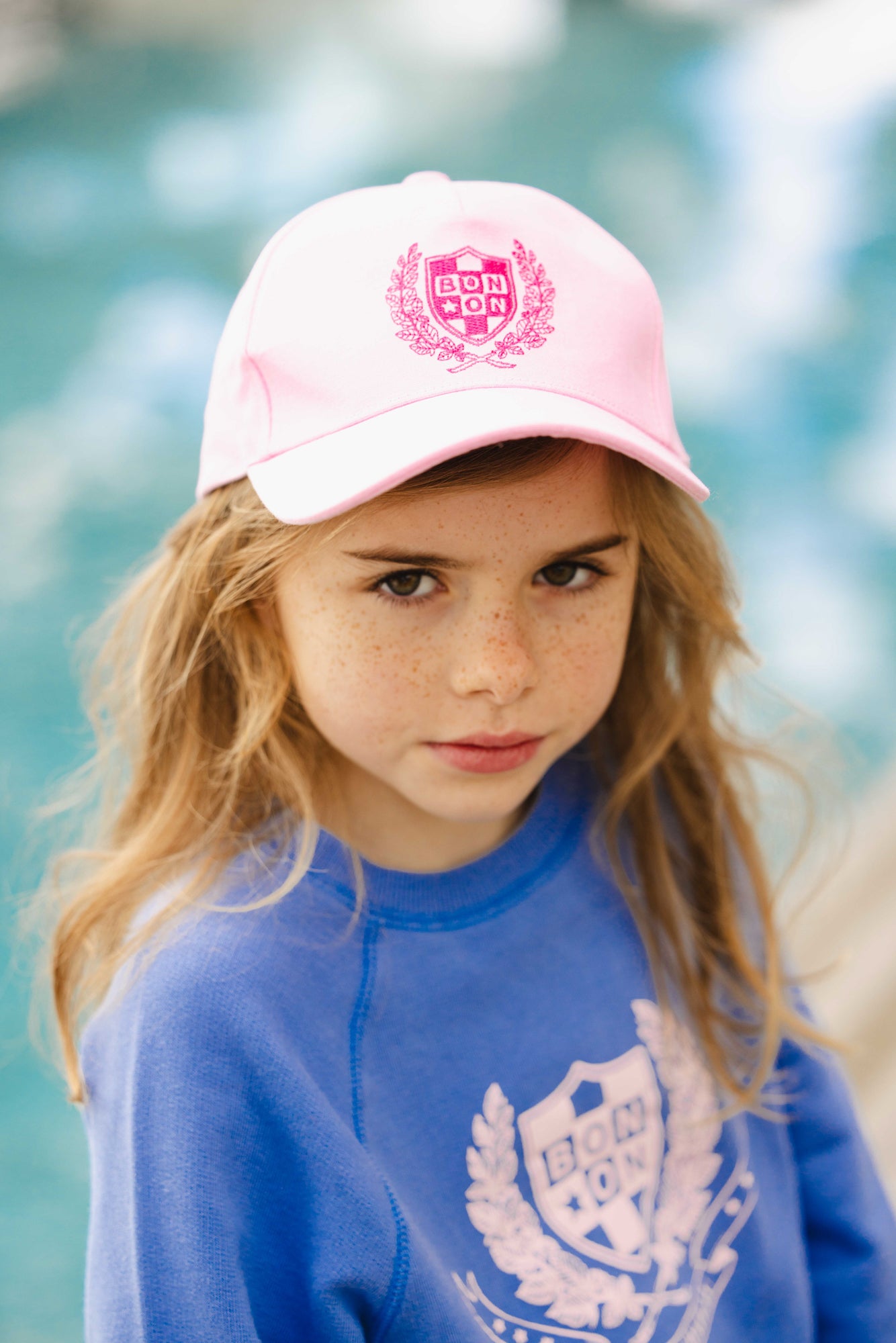 Cap - Mona Pink embroidered cotton