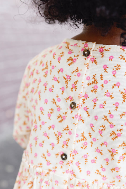 Robe - Dada rose imprimé foulfleur - Image principale