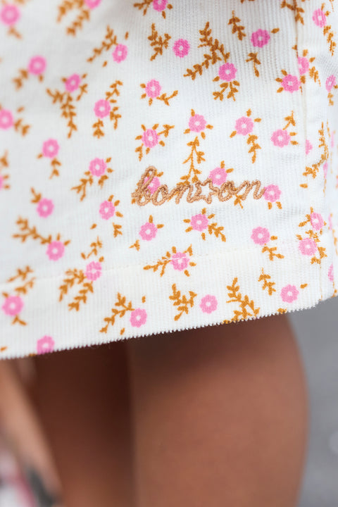 Robe - Dada rose imprimé foulfleur - Image principale