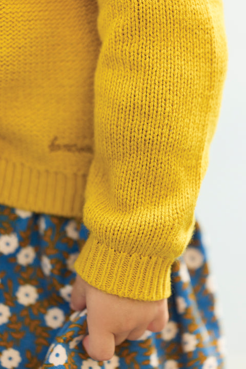 Cardigan - Bernard en tricot torsadé jaune - Image principale