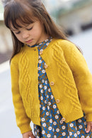 Cardigan - Bernard en tricot torsadé jaune