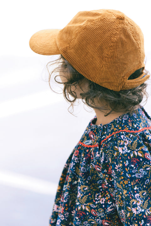 Robe - Dada marine fleuri en velours - Image principale