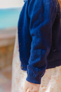 Cardigan - Lilet bleu Bébé coton maille ajourée