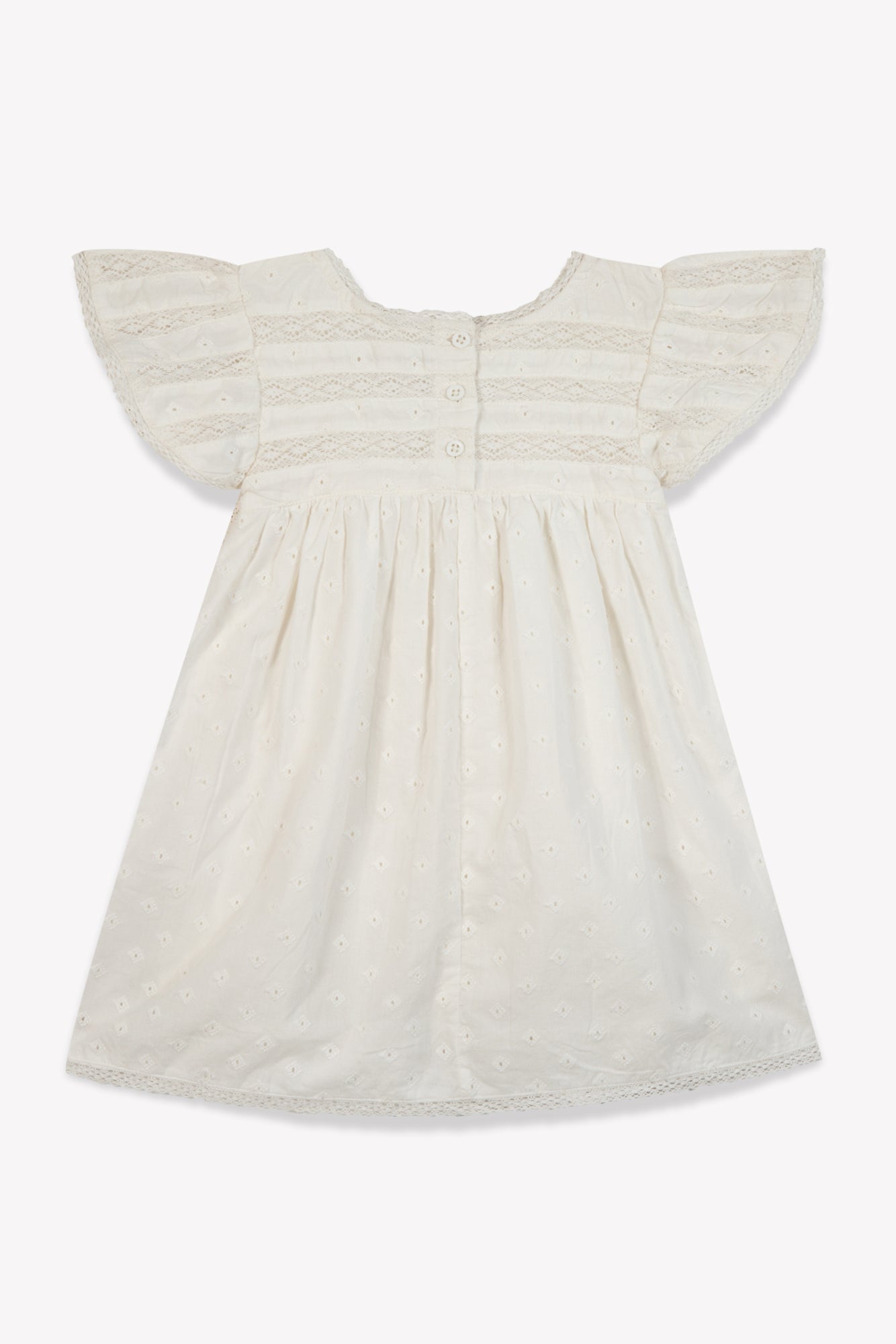 Robe - Irena blanche Bébé coton façonné