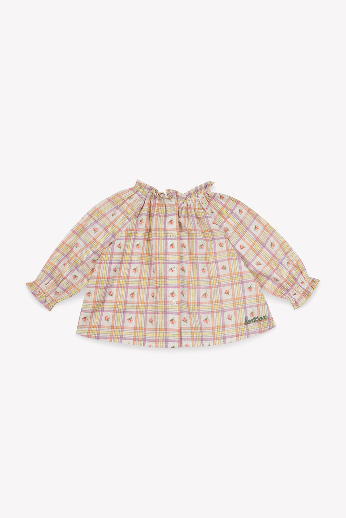Blouse - Reina Pink Baby Slub cotton Print