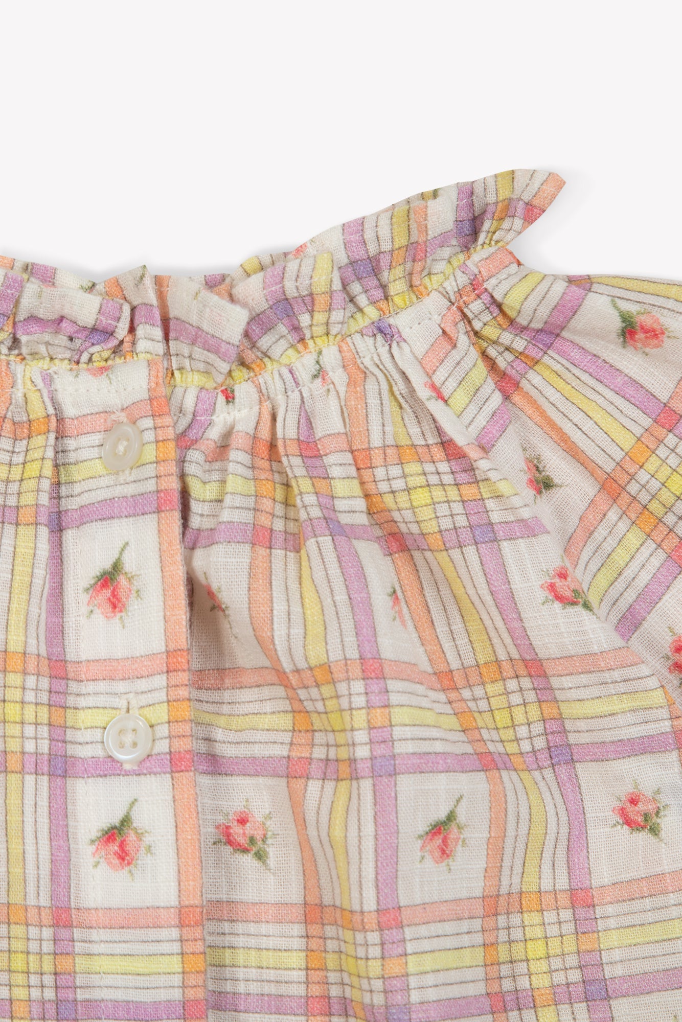 Blouse - Reina Pink Baby Slub cotton Print
