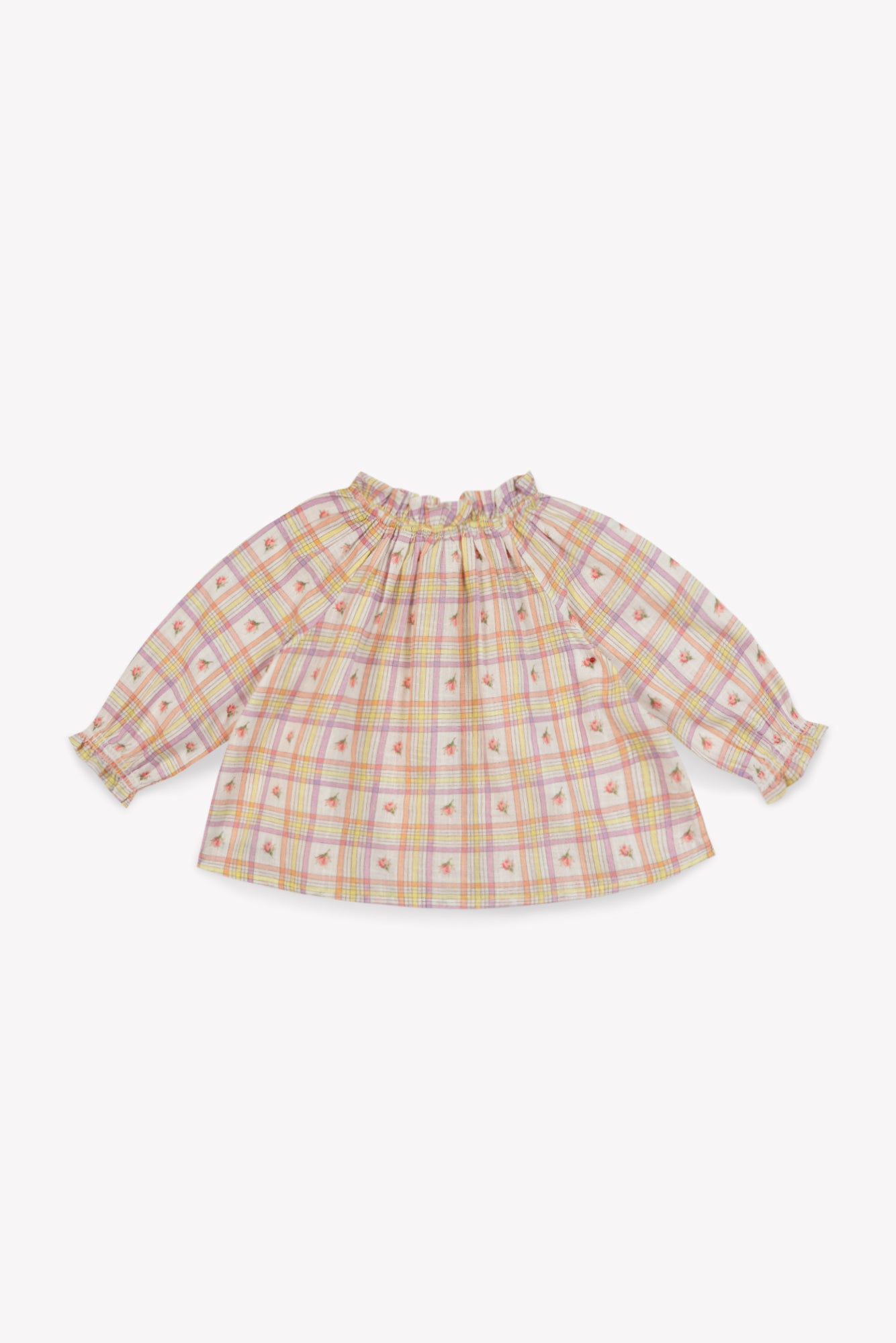 Blouse - Reina Pink Baby Slub cotton Print