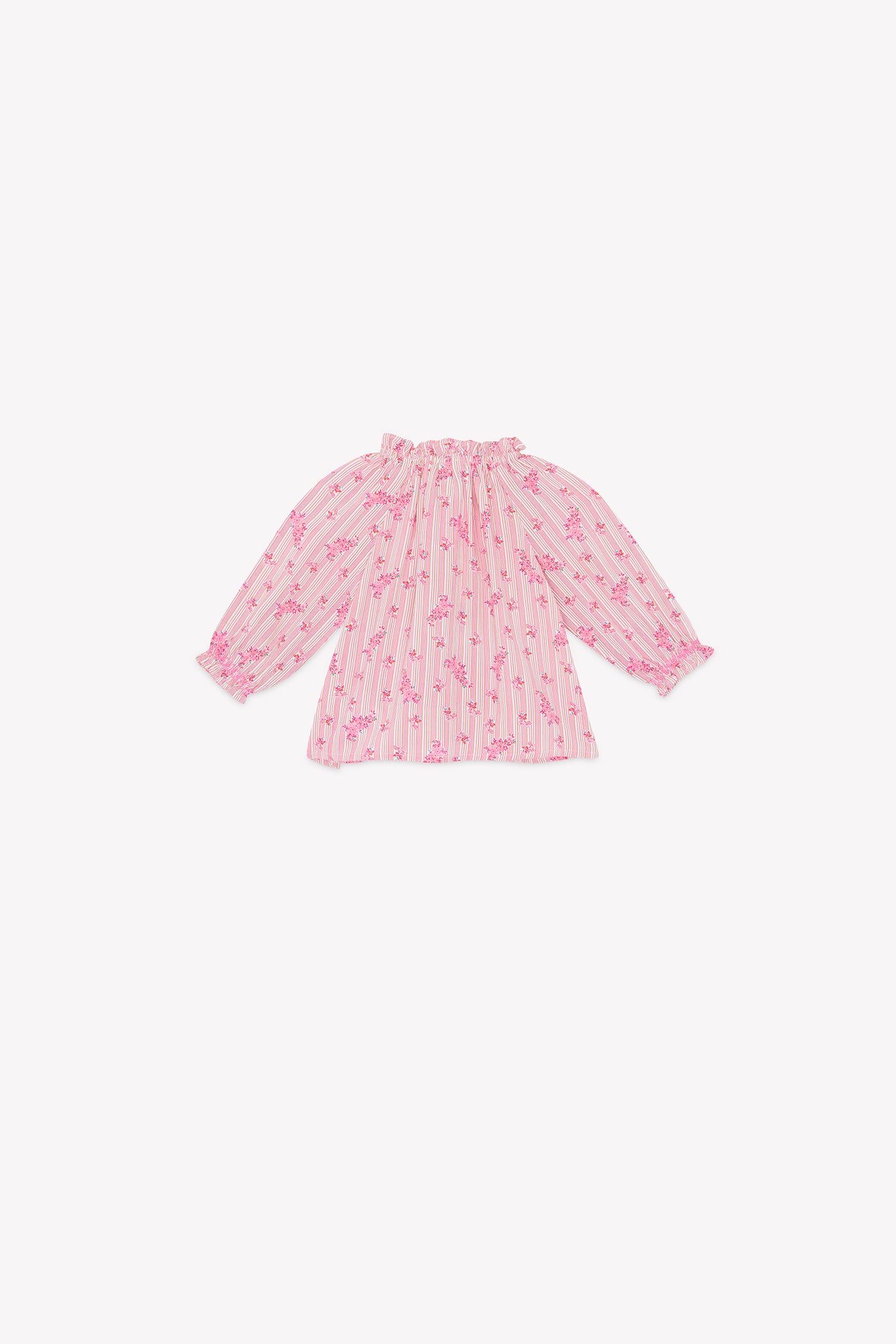 Blouse - Reina rose clair rayé fleuri