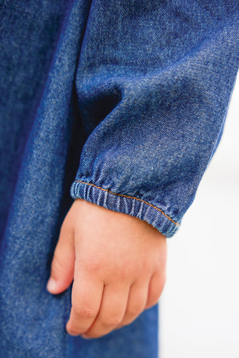 Robe - Dragée chambray bleu matelassé - Image principale