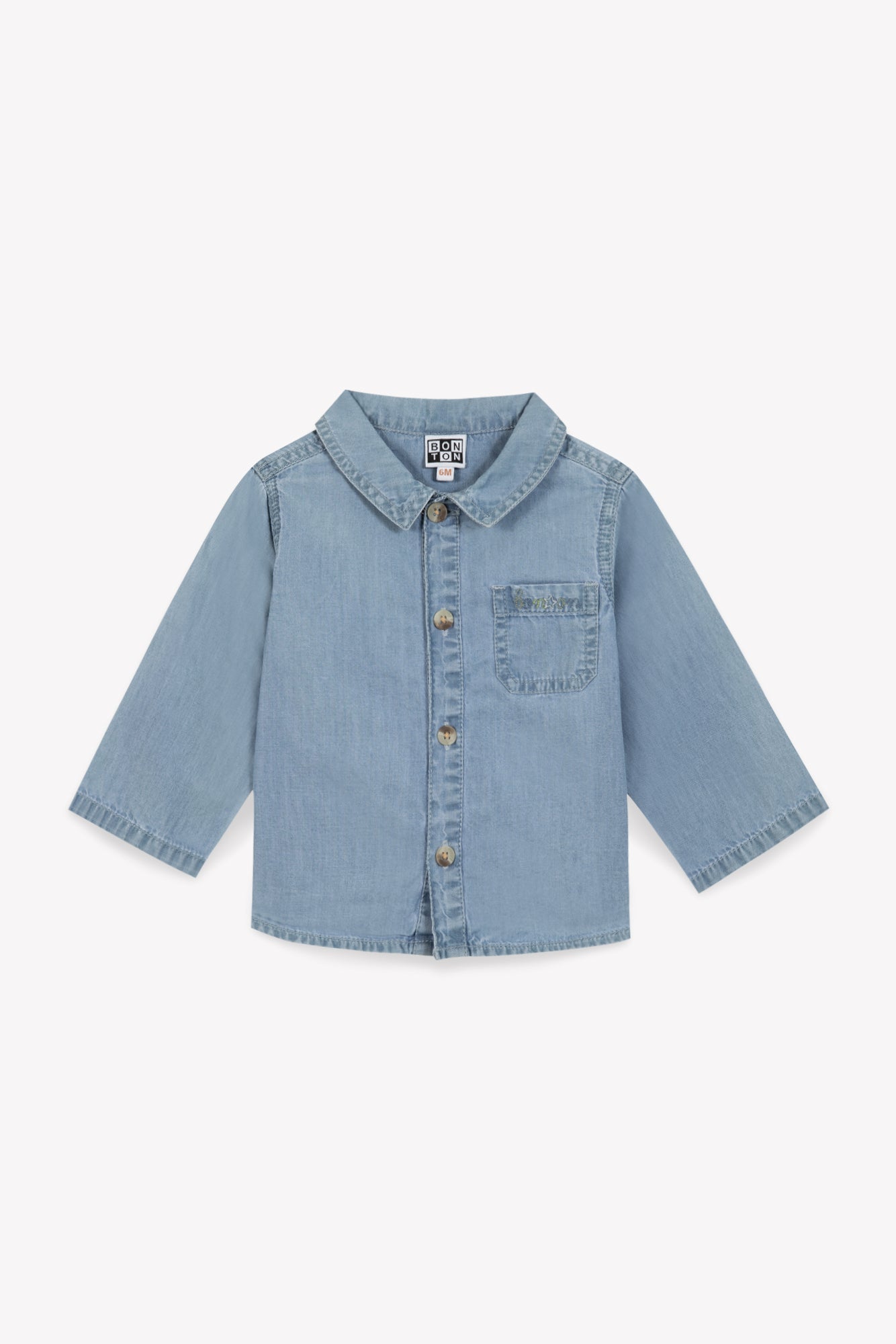 Chemise - Pan bleue Bébé chambray coton