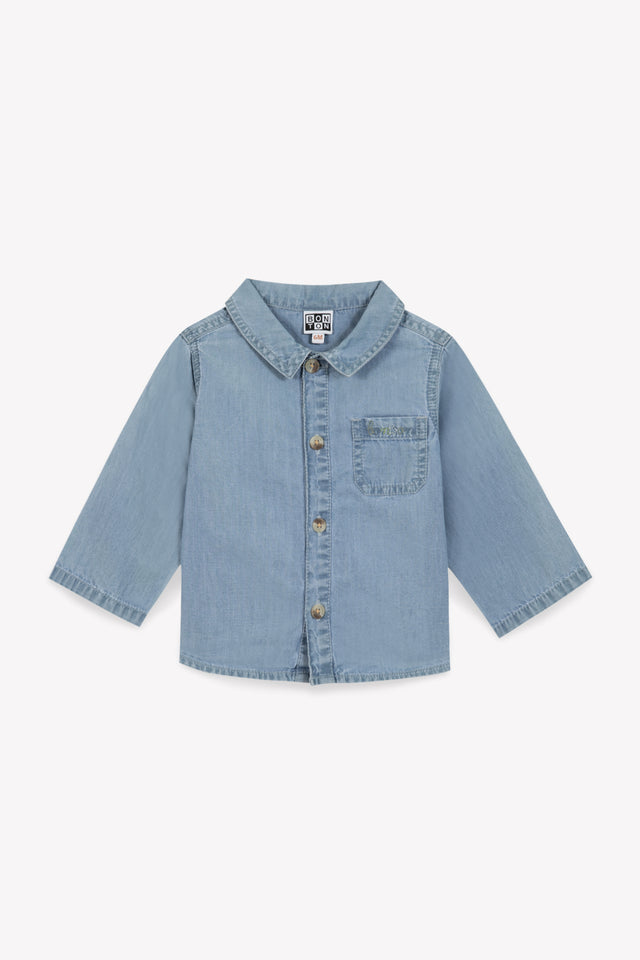 Shirt - Blue pan Baby Cotton Chambray - Image principale