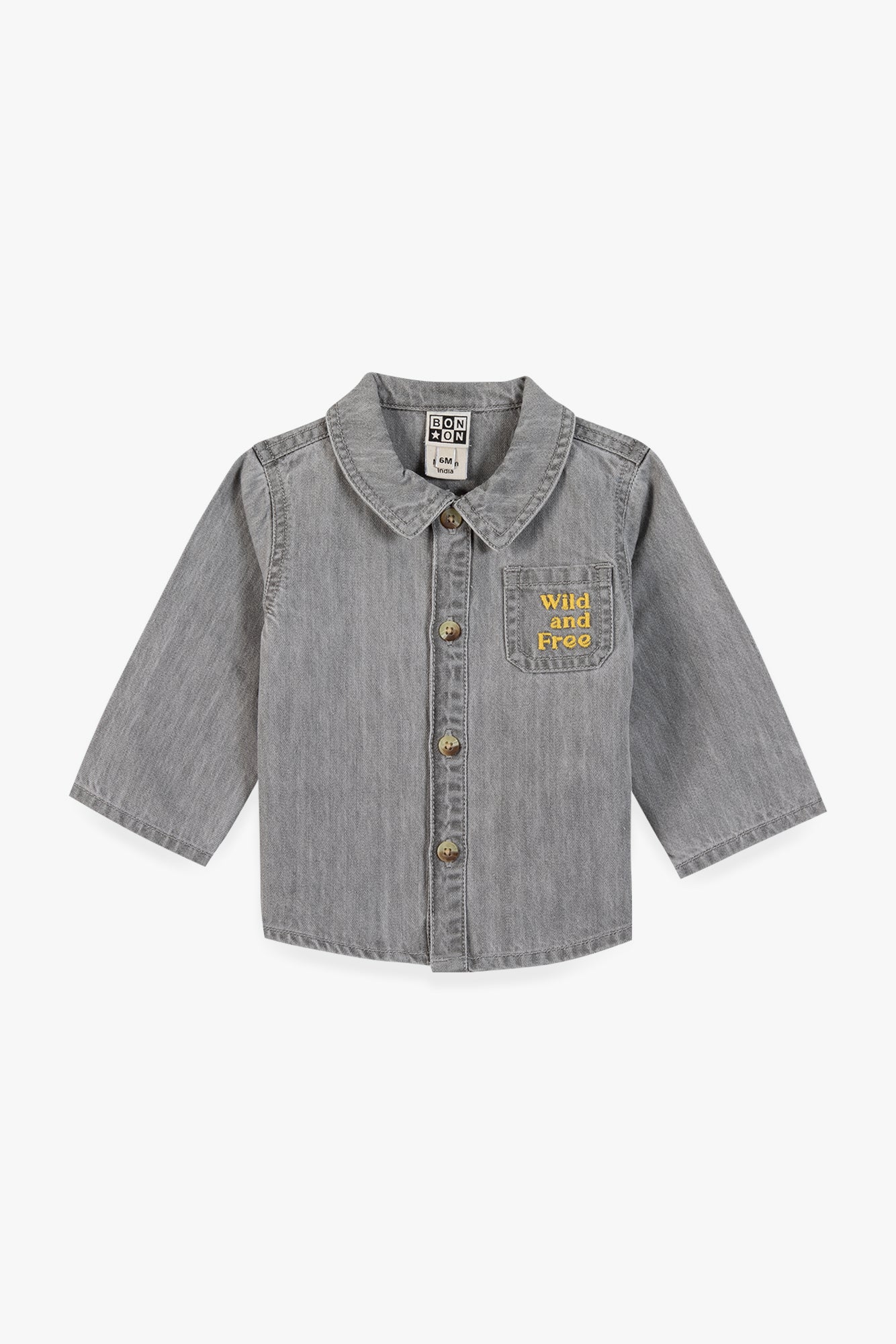 Chemise - Pan chambray gris